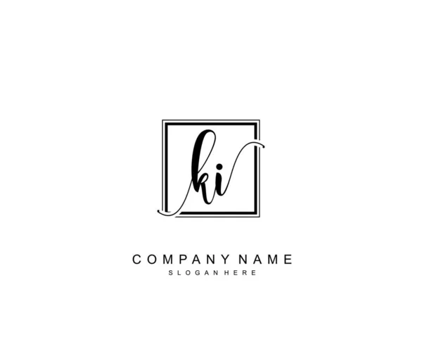 Monogramma Bellezza Iniziale Elegante Design Del Logo Logo Scrittura Mano — Vettoriale Stock