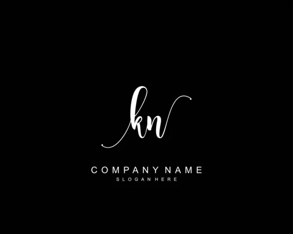 Monogramma Bellezza Iniziale Elegante Design Del Logo Logo Scrittura Mano — Vettoriale Stock