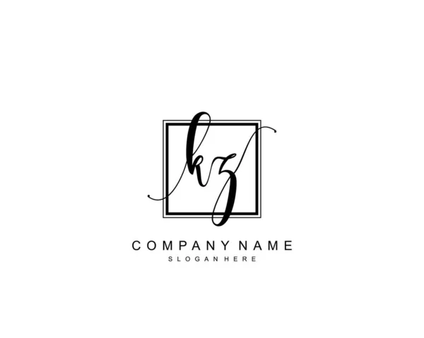 Monogramme Beauté Initial Design Élégant Logo Logo Manuscrit Signature Initiale — Image vectorielle