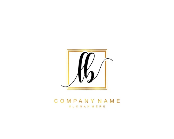 Iniziale Monogramma Bellezza Elegante Design Del Logo Logo Scrittura Mano — Vettoriale Stock