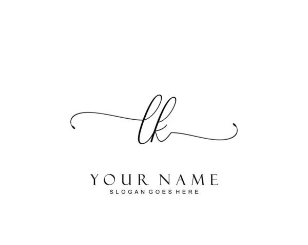 Monograma Belleza Inicial Diseño Logotipo Elegante Logotipo Escritura Mano Firma — Vector de stock