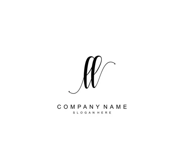 Monogramma Bellezza Iniziale Elegante Design Del Logo Logo Scrittura Mano — Vettoriale Stock