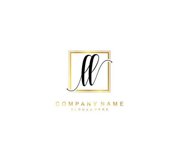 Monograma Belleza Inicial Diseño Logotipo Elegante Logotipo Escritura Mano Firma — Vector de stock