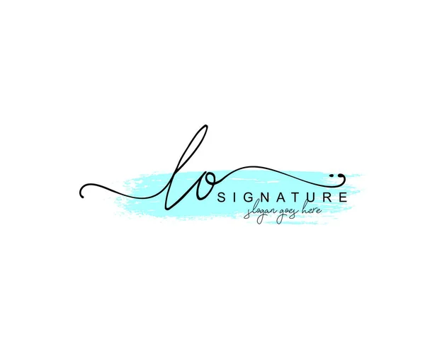 Monogramme Beauté Initial Design Élégant Logo Logo Manuscrit Signature Initiale — Image vectorielle