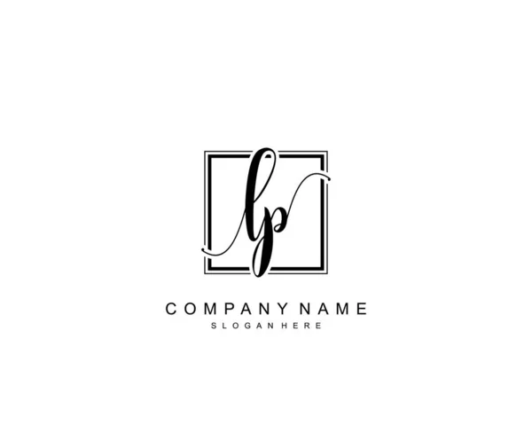 Monogramma Bellezza Iniziale Elegante Design Del Logo Logo Scrittura Mano — Vettoriale Stock