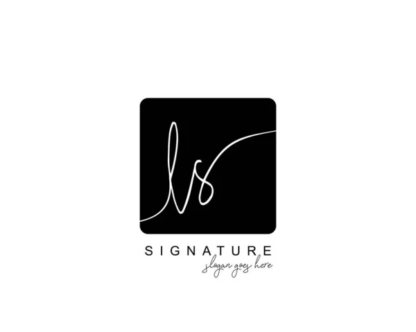 Monogramme Beauté Initial Design Élégant Logo Logo Manuscrit Signature Initiale — Image vectorielle