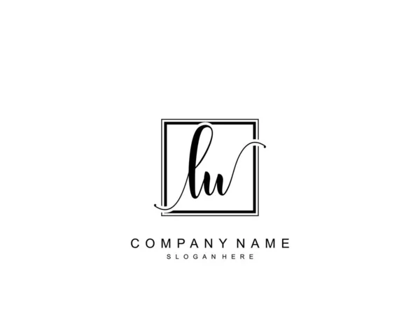 Monogramme Beauté Initial Design Élégant Logo Logo Manuscrit Signature Initiale — Image vectorielle