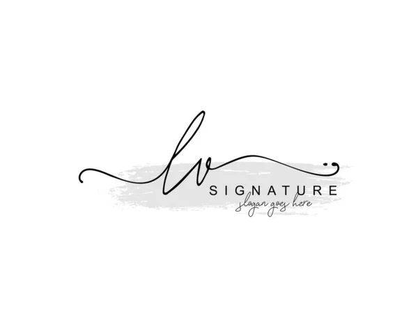 Initiële Schoonheid Monogram Elegant Logo Ontwerp Handschrift Logo Van Eerste — Stockvector