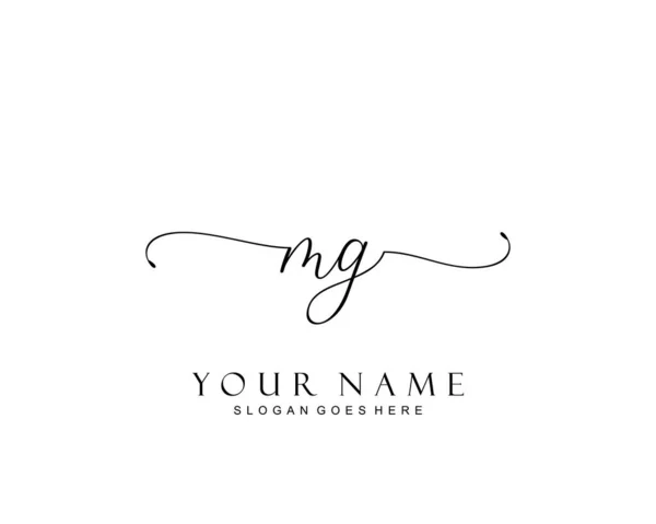 Initiële Schoonheid Monogram Elegant Logo Ontwerp Handschrift Logo Van Eerste — Stockvector