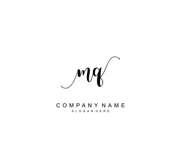 Monogramme Beauté Initial Design Élégant Logo Logo Manuscrit Signature Initiale — Image vectorielle