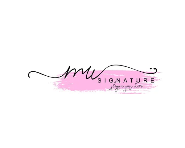 Monograma Belleza Inicial Diseño Logotipo Elegante Logotipo Escritura Mano Firma — Vector de stock