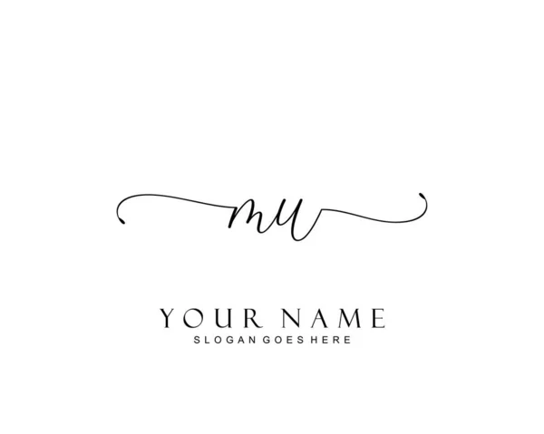 Monograma Belleza Inicial Diseño Logotipo Elegante Logotipo Escritura Mano Firma — Vector de stock