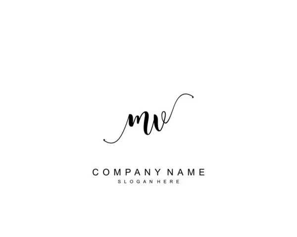 Initial Skönhet Monogram Och Elegant Logotyp Design Handstil Logotyp Första — Stock vektor