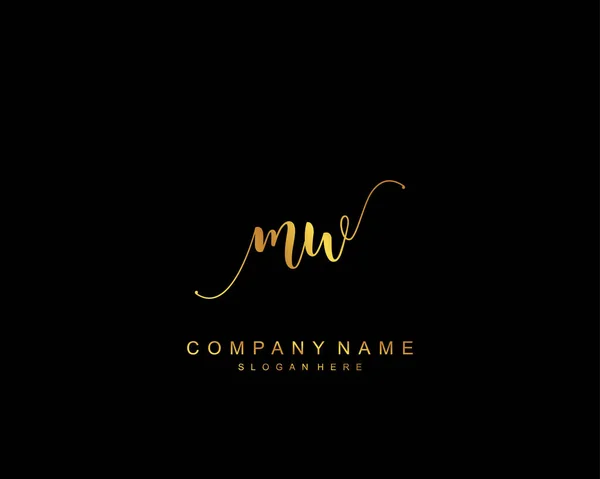 Monograma Belleza Inicial Diseño Logotipo Elegante Logotipo Escritura Mano Firma — Vector de stock