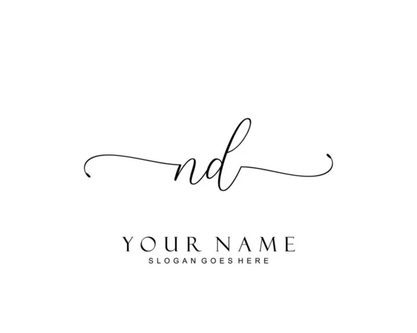 Initial Beauty Monogram Elegant Logo Design Handwriting Logo Initial Signature — Stock Vector