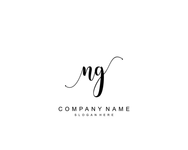 Monogramma Bellezza Iniziale Elegante Design Del Logo Logo Scrittura Mano — Vettoriale Stock