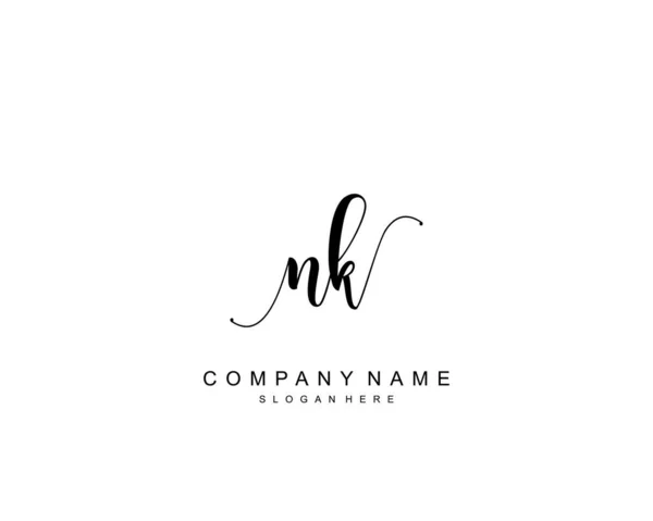 Monogramma Bellezza Iniziale Elegante Design Del Logo Logo Scrittura Mano — Vettoriale Stock