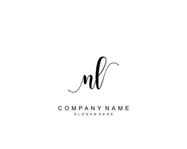 Initial Skönhet Monogram Och Elegant Logotyp Design Handstil Logotyp Första — Stock vektor