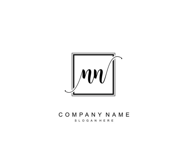 Monograma Belleza Inicial Diseño Logotipo Elegante Logotipo Escritura Mano Firma — Vector de stock