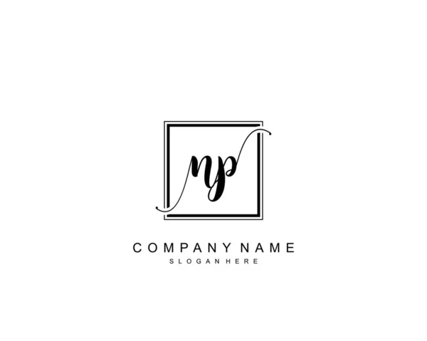 Monogramma Bellezza Iniziale Elegante Design Del Logo Logo Scrittura Mano — Vettoriale Stock