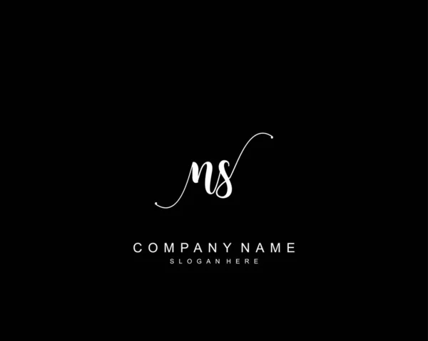 Monogramme Beauté Initial Design Élégant Logo Logo Manuscrit Signature Initiale — Image vectorielle