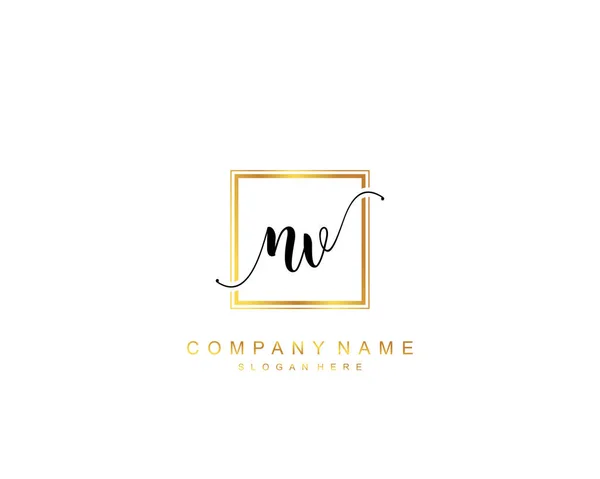 Monogramma Bellezza Iniziale Elegante Design Del Logo Logo Scrittura Mano — Vettoriale Stock