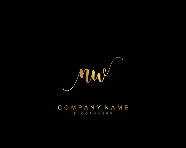 Monogramme Beauté Initial Design Élégant Logo Logo Manuscrit Signature Initiale — Image vectorielle