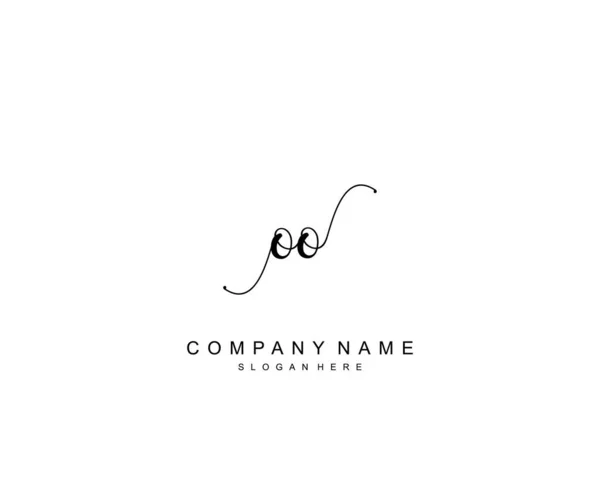 Monogramme Beauté Initial Design Élégant Logo Logo Manuscrit Signature Initiale — Image vectorielle