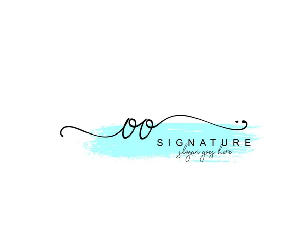 Monogramme Beauté Initial Design Élégant Logo Logo Manuscrit Signature Initiale — Image vectorielle