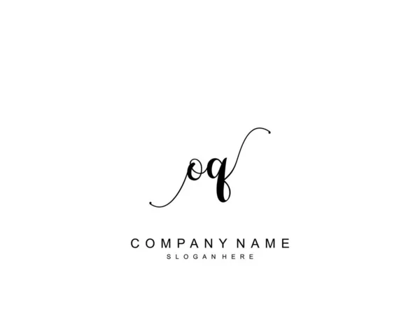 Monogramma Bellezza Iniziale Elegante Design Del Logo Logo Scrittura Mano — Vettoriale Stock