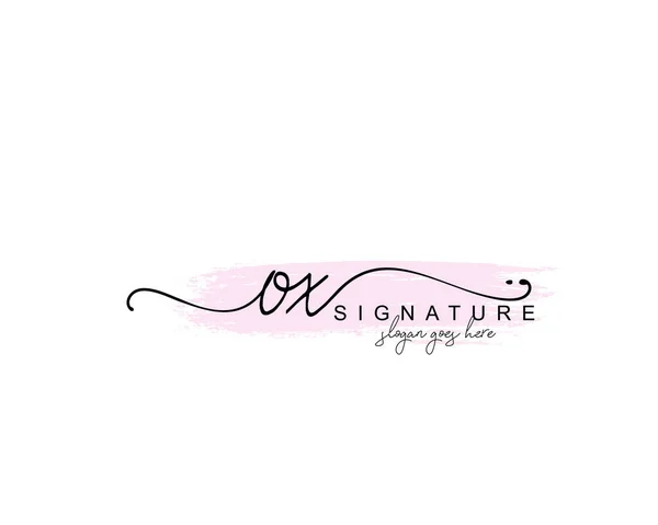 Monogramme Beauté Initial Design Élégant Logo Logo Manuscrit Signature Initiale — Image vectorielle