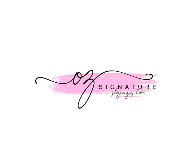 Monogramme Beauté Initial Design Élégant Logo Logo Manuscrit Signature Initiale — Image vectorielle