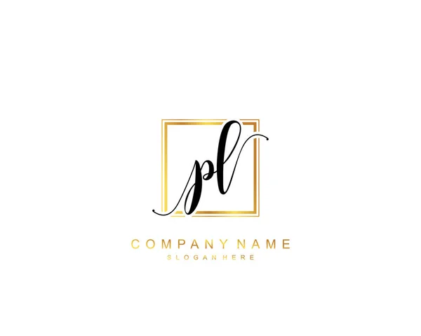 Monograma Belleza Inicial Diseño Logotipo Elegante Logotipo Escritura Mano Firma — Vector de stock