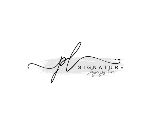 Monogramma Bellezza Iniziale Elegante Design Del Logo Logo Scrittura Mano — Vettoriale Stock