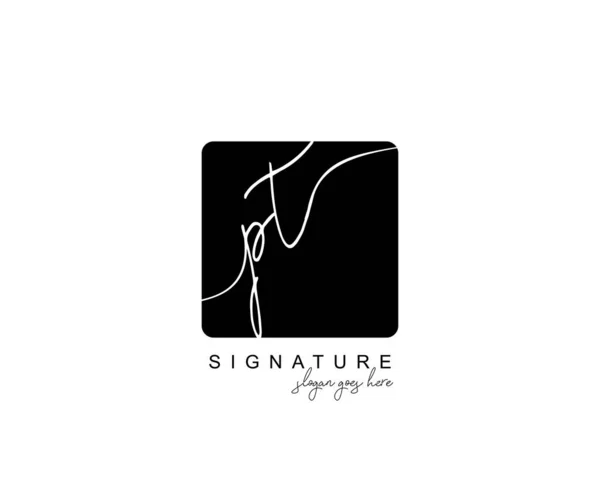 Initial Beauty Monogram Elegant Logo Design Handwriting Logo Initial Signature — Stock Vector