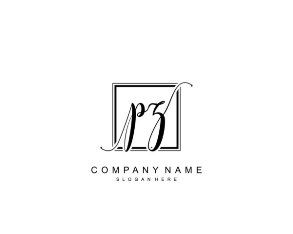 Monogramme Beauté Initial Design Élégant Logo Logo Manuscrit Signature Initiale — Image vectorielle