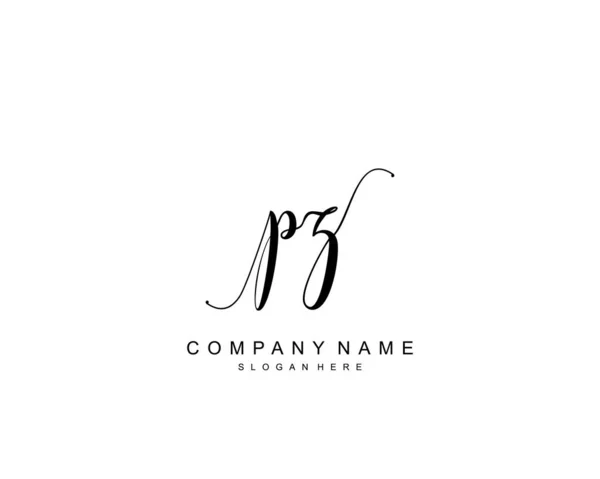 Monogramma Bellezza Iniziale Elegante Design Del Logo Logo Scrittura Mano — Vettoriale Stock