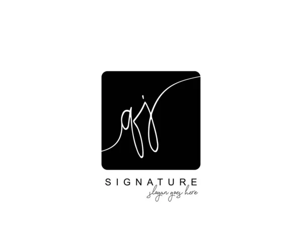 Initiële Schoonheid Monogram Elegant Logo Ontwerp Handschrift Logo Van Eerste — Stockvector