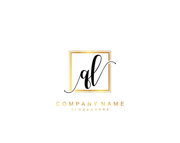 Monograma Belleza Inicial Diseño Logotipo Elegante Logotipo Escritura Mano Firma — Vector de stock