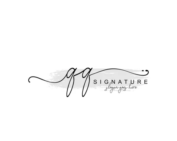 Monogramme Beauté Initial Design Élégant Logo Logo Manuscrit Signature Initiale — Image vectorielle
