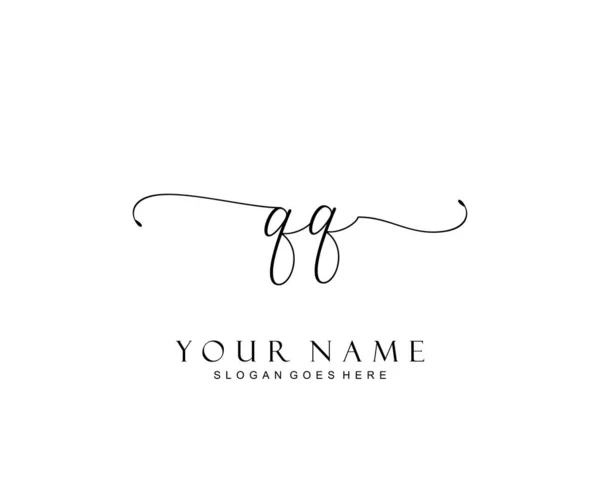 Initial Beauty Monogram Elegant Logo Design Handwriting Logo Initial Signature — Stock Vector