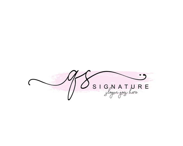 Monogramme Beauté Initial Design Élégant Logo Logo Manuscrit Signature Initiale — Image vectorielle