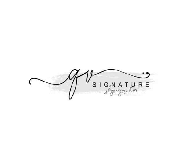 Monogramme Beauté Initial Design Élégant Logo Logo Manuscrit Signature Initiale — Image vectorielle