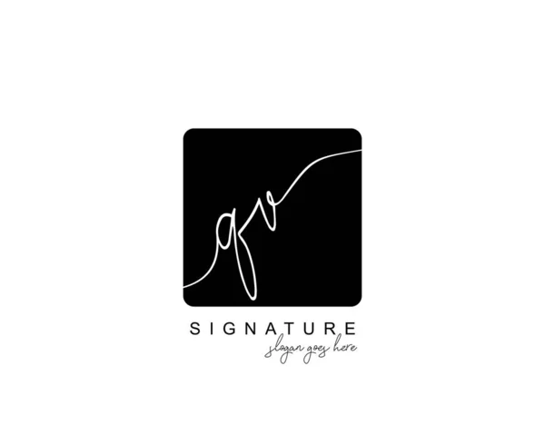 Initiële Schoonheid Monogram Elegant Logo Ontwerp Handschrift Logo Van Eerste — Stockvector