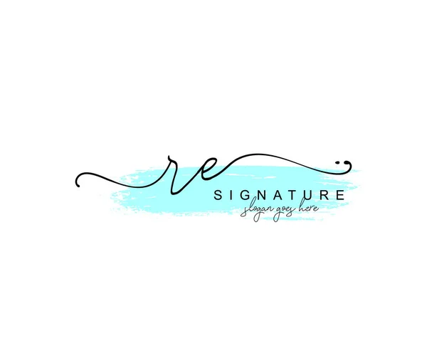 Initiële Schoonheid Monogram Elegant Logo Ontwerp Handschrift Logo Van Eerste — Stockvector