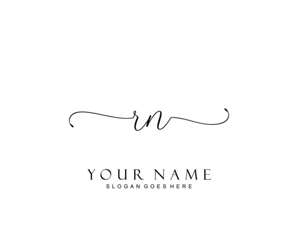 Monograma Belleza Inicial Diseño Logotipo Elegante Logotipo Escritura Mano Firma — Vector de stock