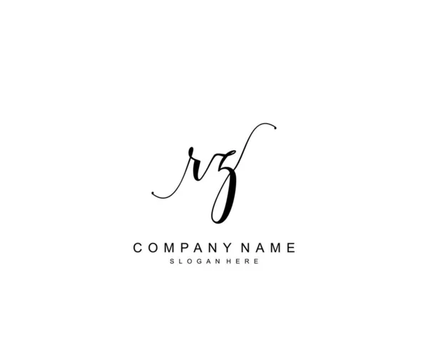 Monogramma Bellezza Iniziale Elegante Design Del Logo Logo Scrittura Mano — Vettoriale Stock