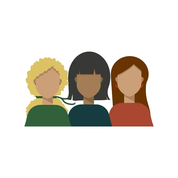 Векторная иллюстрация с женщинами разных типов кожи и цвета волос. Борьба за свободу, независимость, равенство. Этническая красота. Разные женщины: азиатская, европейская . — стоковый вектор