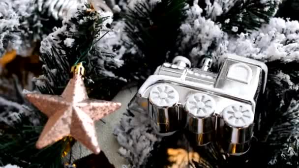 Noel Veya Yeni Yıl Ağacı Dekorasyonları — Stok video