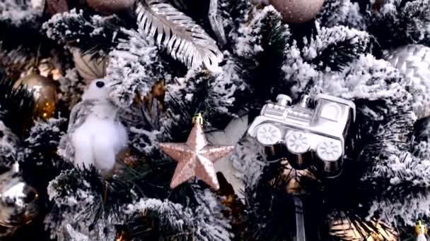 Decorazioni Albero Natale Nuovo Anno — Video Stock